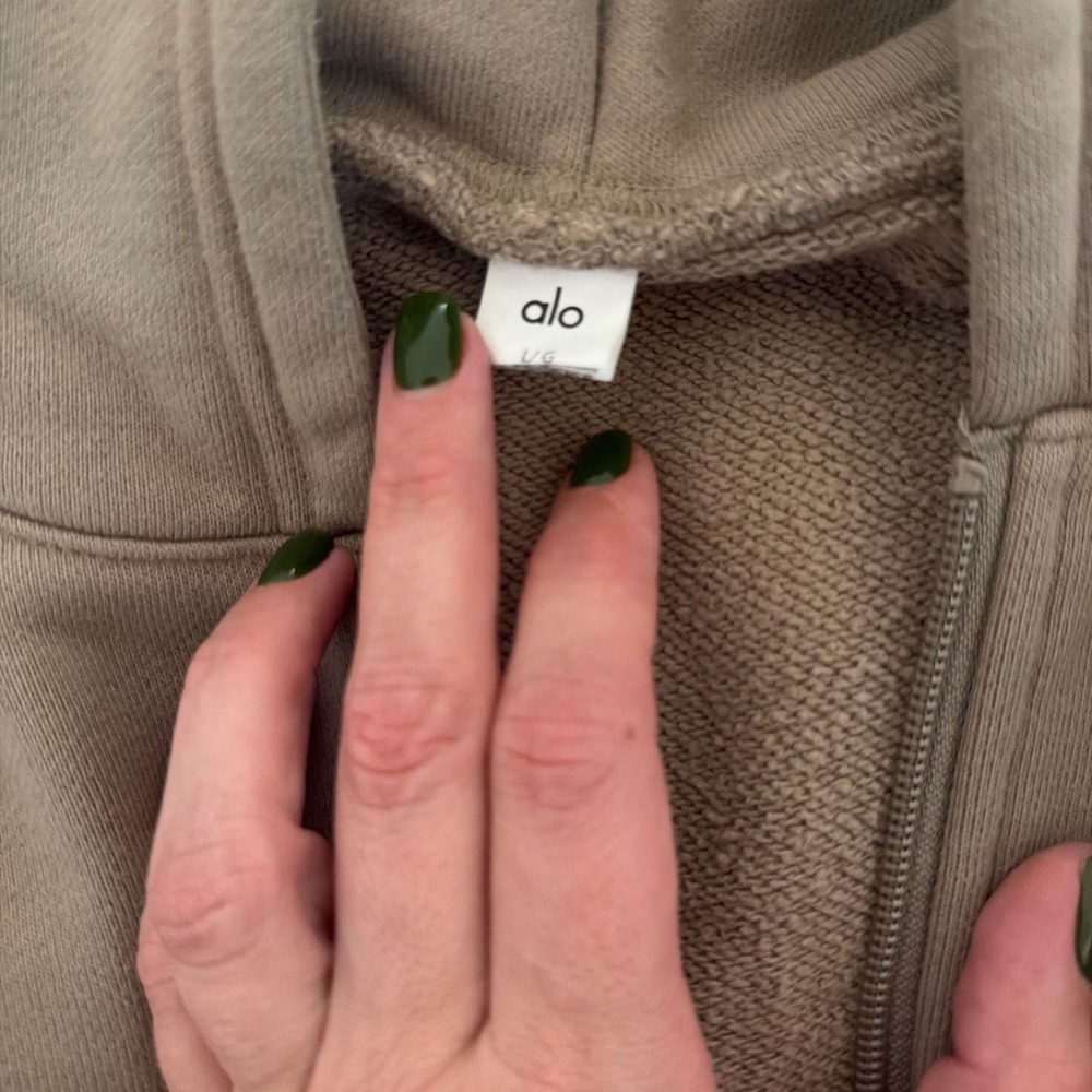 ALO Yoga Tan Zip-Up Hoodie - Picture 2 of 3